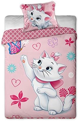 Disney Marie Cat 2016 Butterflies Single Duvet Cover Set 100% Cotton By BestTrend