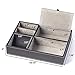 Huji Men's Black Leatherette Valet Jewelry Tray Display Showcase Insert Liner Organizer 5 Compartments Desk Car Home Dresser Keys Phone Wallet Coins
