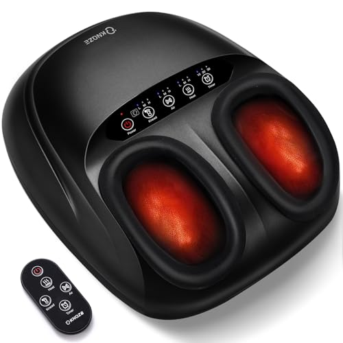 KNQZE Foot Massager, Electric Foot Massager with Heat Function, Deep Net Shiatsu Foot Massage for Plantar Fasciitis & Neuropathy, Gifts for Mum, Women, Men, Up to Shoe Size 47