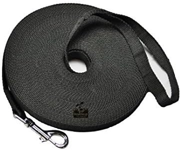 Downtown Pet Supply - Long Dog Leash - Dog Training Leash - Recall & Obedience Dog Training Tools - Nylon - 30 ft - Black Dog Leash