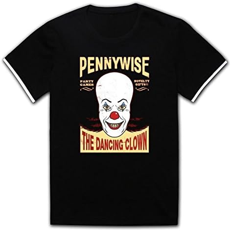 Cretive Men's Pennywise Dancing The Clown Mercerized Cotton T-Shirts Tees Black XL