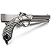 INBLUE Men's Rhodium Plated Necktie Tie Clip Bar Black Gun Pistol