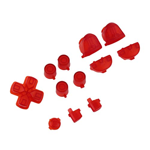 Professional Gamepad Controller Buttons Durable Replacement Buttons for Sony for PS4 Video Game Console Accessories - Bright Red - Thumbnail 2