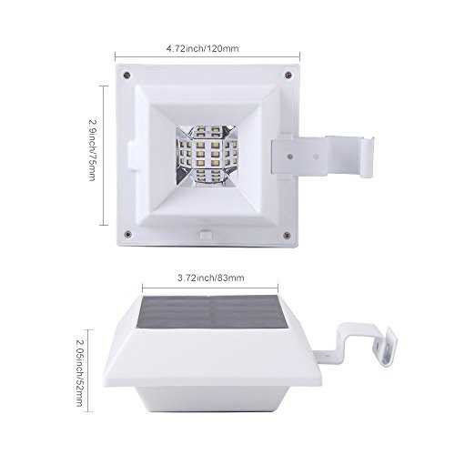 [2 PACK] T-SUN Solar Gutter Lights Motion Sensor Wall Light, 6 LED Solar Mtoion Security Night Light for Outdoor Garden, Fence, Patio, Garage(3000K Warm White)