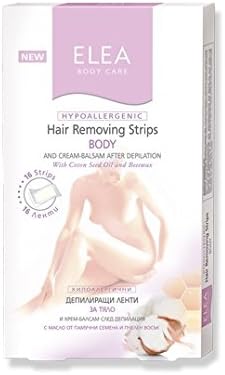 Hypoallergenic Hair Removing Strips for Body with Beeswax and Cotton Seed Oil Elea - 16 pcs + Calming Balm 15 g. / 0.5 oz.