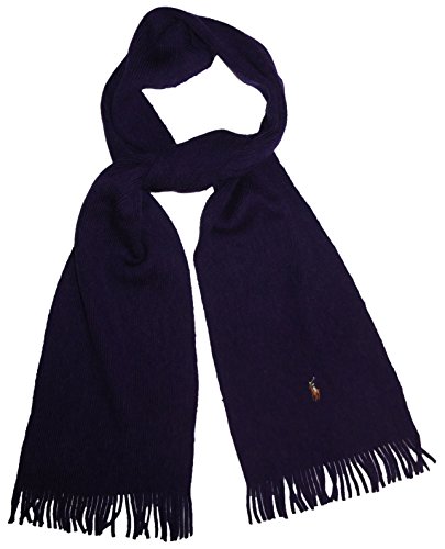 Polo Ralph Lauren Mens 100% Merino Wool Winter Scarf Purple