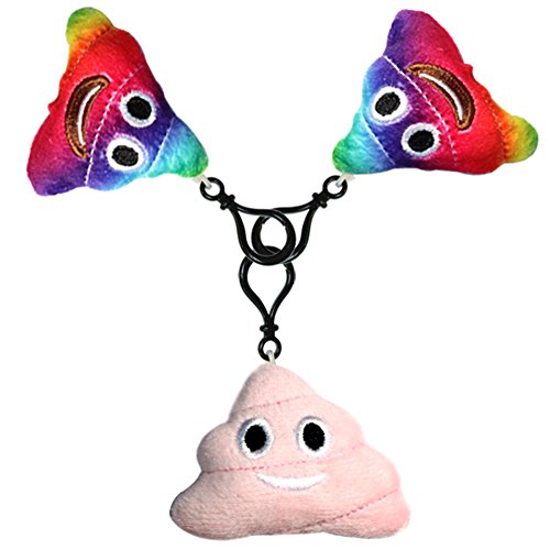 Poop Emoji Keychain Plush Toy Mini Kids' Pillow Set, Emoticon Key Chains Pendant Decoration