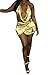 YABINA Women's Satin Backless Low-cut Sling Bandage Mini Dress
