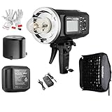 Godox AD600BM Bowens Mount 600Ws GN87 HSS Outdoor Flash Strobe Light with 2.4G Wireless X System, 8700mAh Battery to Provide 500 Full Power Flashes Recycle in 0.01-2.5 Second, W/80cmX80cm Softbox