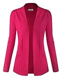BIADANI Women Classic Soft Long Sleeve Open Front Cardigan Sweater Magenta 2X-Large