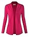 BIADANI Women Classic Soft Long Sleeve Open Front Cardigan Sweater Magenta 2X-Large