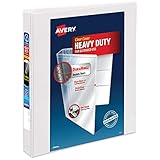 Avery Heavy Duty View 3 Ring Binder,1"  One Touch Slant Ring, Holds 8.5" x 11" Paper, 1 White Binder (79799)