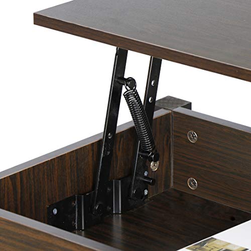 ZENY Lift Top Coffee Table with Hidden Compartment and 3 Divided