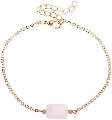 QSKS Square Stone Jewelry Gold Plated Chain Women Charm Bracelet