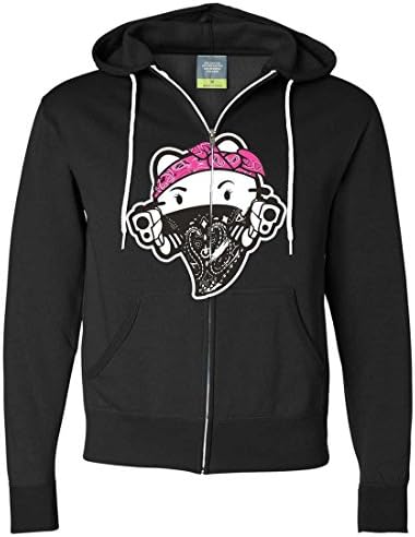 Hello Kitty Gangster Thug Zip-Up Hoodie - Black XX-Large Apparel