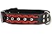 Genuine Leather Braided Studded Dog Collar, Red on Black 1.6