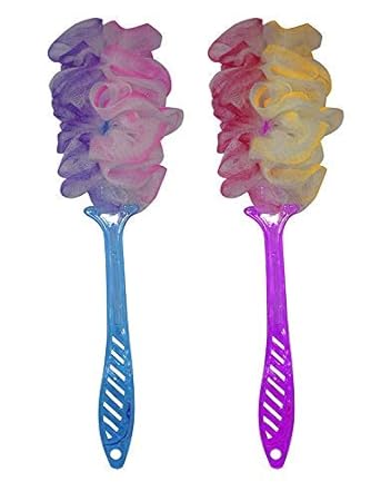 BOXO Bathing Brush Loofah For Bathing, Long Handle Loofah Bath Accessories for Men & Women, Pack Of 1