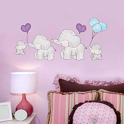 zjldelvc Elefante De Dibujos Animados Etiqueta De La Pared Polka Dot