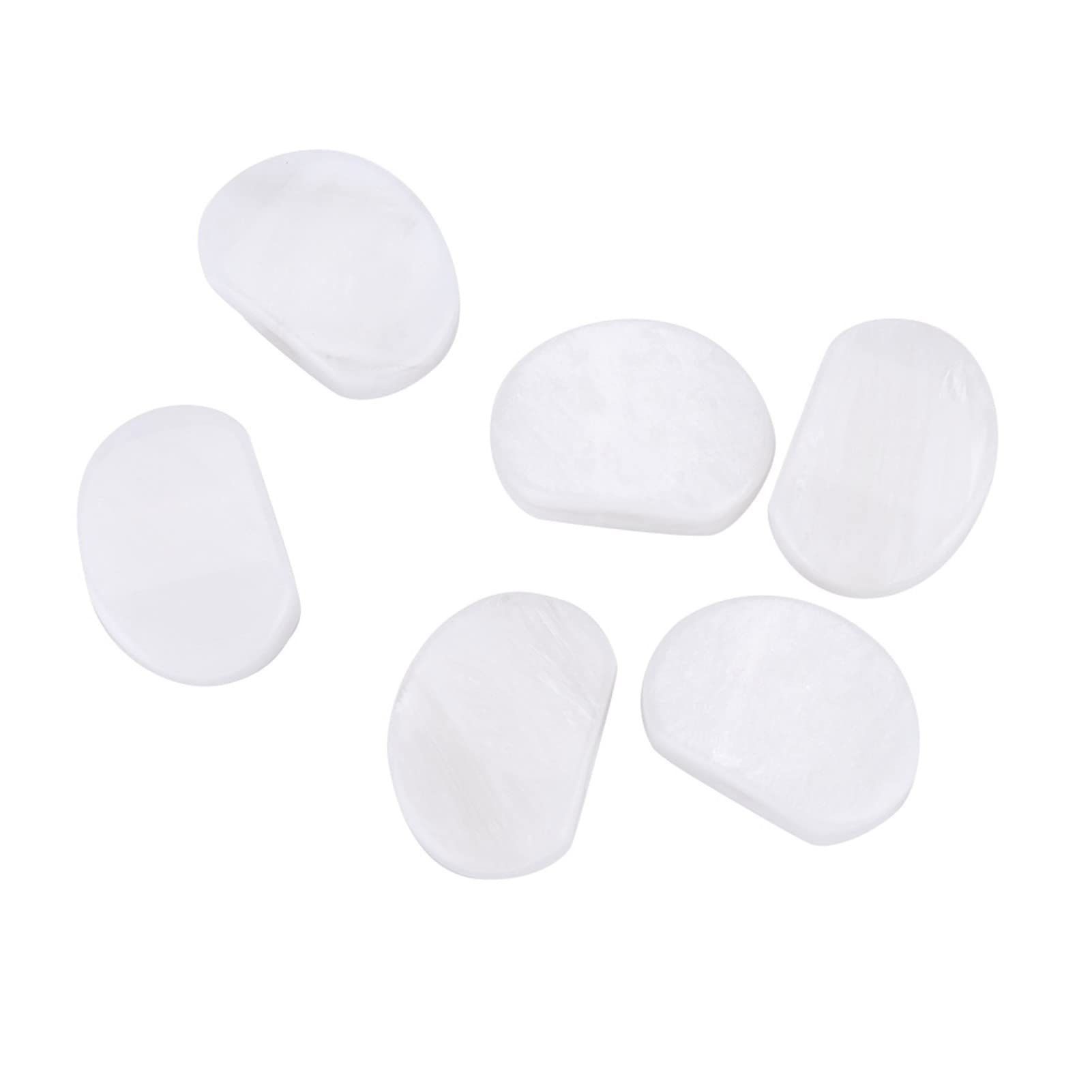 6pcs Guitar Tuning Peg Buttons, Machine Heads with Ferrules and Screws for for Acoustic and Electric Guitar(Oval white pearl)
