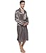 FAYBOX Men Satin Robe Long Bathrobe Lightweight Sleepwear