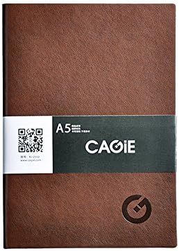 Meeting Notebook Office Business Planner Memo Notes Retro Vintage Pu Leather Journal 8.3 In x 5.7 In,45 Sheets(90 Pages) Lined Paper Brown