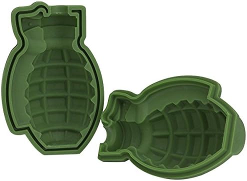 Annks 2 Piece 3D Grenade Ice Cube Mold, Annks Silicone Ice Mold Bar Party Silicone Trays Mold Gift Tool