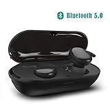 Supkiir True Wireless Headphones Upgraded Bluetooth 5.0 Headphones Waterproof Earbuds with Portable Charger Built-in Mic Deep Bass Noise Cancelling