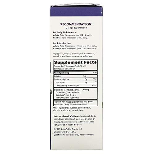 NATURE’S WAY SAMBUCUS ELDERBERRY TRADITIONAL IMMUNE SYRUP, HIGHLY CONCENTRATED BLACK ELDERBERRY EXTRACT, TRADITIONAL IMMUNE SUPPORT*, DELICIOUS BERRY FLAVORED, 8 FL OZ (PACKAGING MAY VARY)