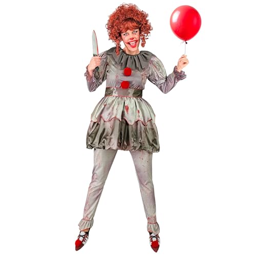 W WIDMANN MILANO Party Fashion - Kostüm Killer Clown, Kleid, Horror Clown, Psychopath, Halloween Verkleidung