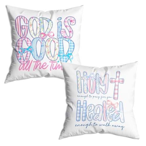 ZNGFON Christian Decor Throw Pillow Covers 18x18 Set of… at Amazon