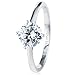 iSilver Classical 1ct 925 Sterling Silver Solitaire Ring Engagement Wedding