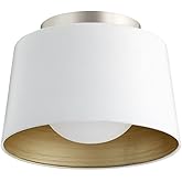 Quorum 3003-11-8 Trapeze Flush Mount, 1-Light 60 Watts, Studio White