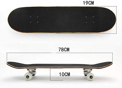 WRISCG Skateboard Planche à roulettes en Bois d'Erable Skateboards Complet Mini Cruiser Skate avec roulements à Billes ABEC High Speed, pour Les Enfants, Jeunes et Adultes