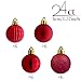Valery Madelyn 24ct 40mm Christmas Ball Ornaments Red Decoration, Shatterproof Small Xmas Christmas Tree Ornaments Balls, Themed with Tree Skirt (Not Included)