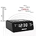 USB Alarm Clock Radio, Digital Alarm Clock with USB Phone Charger, FM Radio, Sleep Timer, Dimmer, Snooze, 0.6” Digital LED Display and Battery Backup Function for Bedroom, Office, Table and Desk