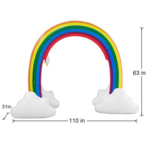 Rainbow Sprinkler Outdoor Inflatable Pools Summer Fun Outside Backyard Family Water/Birthday Party Toy for Children Infants Toddlers,Boys, Girls and Big Kids