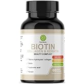 Ambition Exclusive Wear Evernatura Biotin Complex with Collagen, Keratin & Hyaluronic Acid, 120 Veggie Capsules, 25,000 Beauty Complex for Hair, Skin & Nail Health (1)