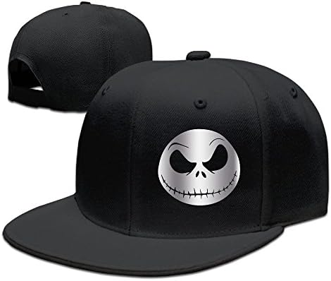 Feruch Jack Skellington Face Nightmare Platinum Style Baseball Snapback Hat Black Black