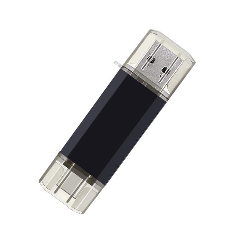 2-Pack 128GB USB C Flash Drive Dual Flash Drive Type C + USB A Memory Stick Jump Drive 2-in-1 Thumb Drive for Storage and Backup (128GB*2 Black&Blue)