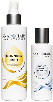 Snap Hair ExcelaGrowth3X Curly Hair Solutions Hair Repair Kit Duo to Grow Hair Fast. Daily Leave In Conditioner and Night Hair Growth Treatment Transforms Wavy Curly Coiled Hair into Sexy Locks