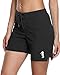 SOCIALA Long Boardshorts Women Surf Swim Shorts Beach Board Shorts Swim Bottoms Black