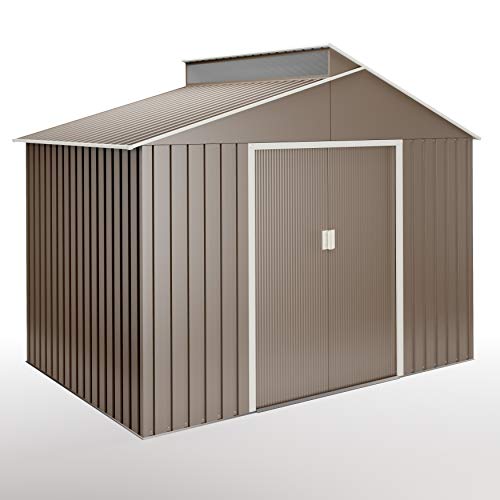 Hoggar Hoggar Lättsta 5,44m2 abris de jardin - Tole galvanisée - 257 x 282 x 222 cm - Porte de 120 cm - Avec lucarne en polycarbonate