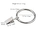 Coideal Silver Curtain Ring Clips with Hook, 30 Pcs Rustproof Metal Drapery Ring Nickel Polished/Hanger Clips with Eyelets for 1.3