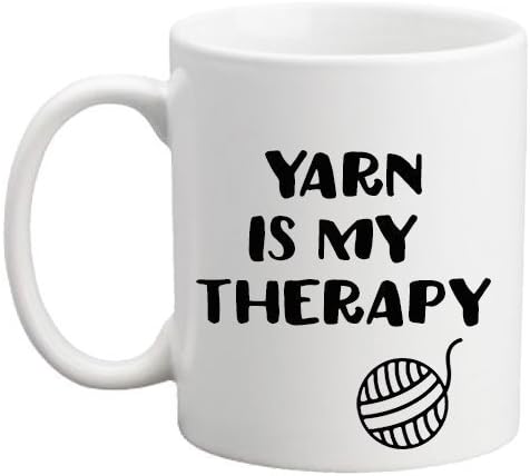 11 Ounce Coffee Mug for Knitters and Crocheters - Yarn is My Therapy
