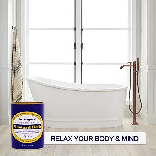 Dr. Singha's Mustard Bath, Therapeutic Bath Salts, 8 Ounce - Relaxing Bath Salts with Essential Oils For Sore Muscles
