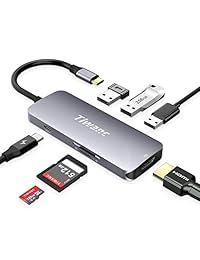 Hub USB Premium C de aluminio, Adaptador USB C 7 en 1 TIWANC con puerto HDMI 4K, 3 puertos USB 3.0, Lector de tarjetas MicroSD   SD, Puerto de carga USB C para MacBook, iMac, Surface, Chromebook, Galaxy, XPS y más