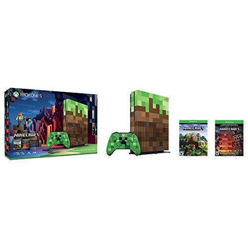 Microsoft-Xbox-One-S-1TB-Limited-Edition-Minecraft-Bundle-Edition-with-Creeper-Controller