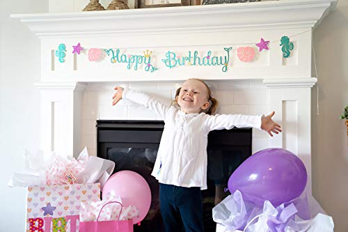 3 Mermaid+Happy+Birthday+Banner+Pre+assembled