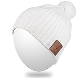 Bluetooth Beanie Hat,Qshell Washable Winter Men Women Cap with Wireless Stereo Headphones Mic Hands Free Rechargeable Battery for Outdoor Sports Running Skiing Snowboard Skating Hiking,Christmas Gift