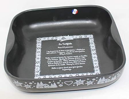 Vega Plat A Four Noir Deco Recette De La Tartiflette 25 X 25 X 6 5